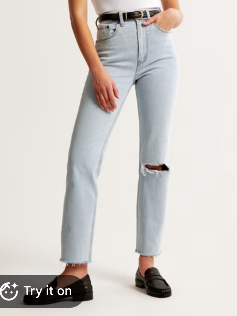 Abercrombie & Fitch Ankle Straight Ultra High Rise Curve Love